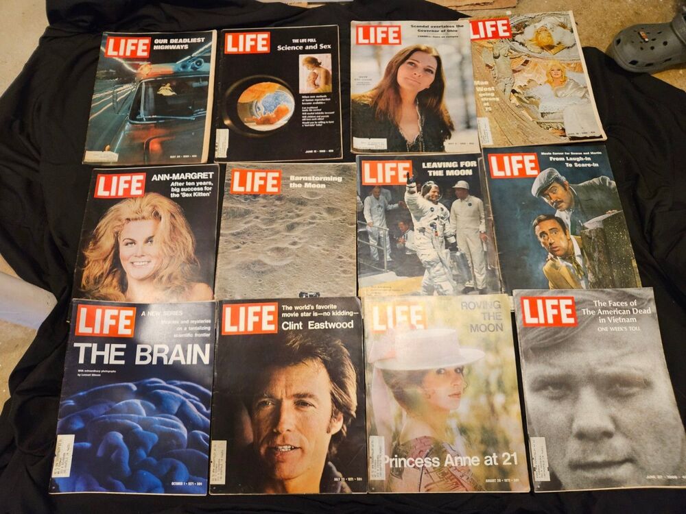 Vintage Life Magazine Lot Of 12 From 60's & 70's